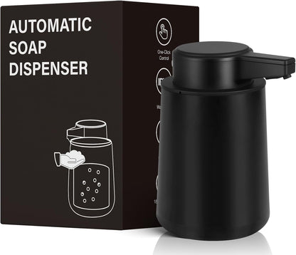 Automatic Soap Dispenser Foaming Touchless: 9oz Plastic Black Modern Rechargeable Electric Auto Foam Soap Dispenser - Bathroom Kitchen Hand Dish Lotion