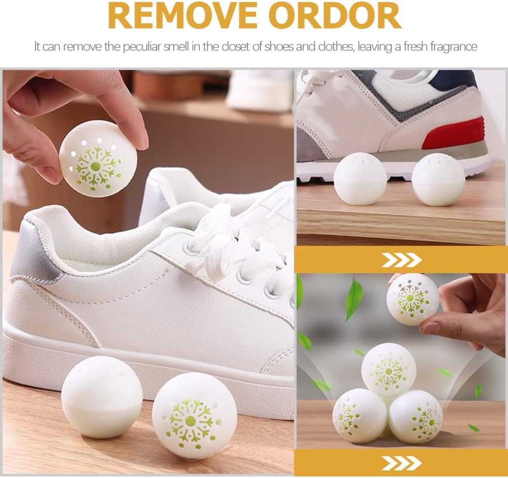 BESPORTBLE 18pcs Deodorizer Balls Shoe Cabinet Deodorant Balls Sneaker Air Freshener Gym Bags Lockers Car Sneaker Odor Shoe Deodorizers for Home Office