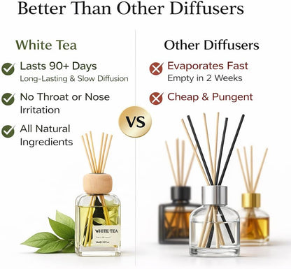 Luxury Hotel Scent Reed Diffuser 100ml (3.38oz) | No.1898 Hotel Collection Diffuser Oil Inspired by Ritz Carlton | Home, Bathroom & Office Decor | Long-Lasting Room Freshener Gift Set