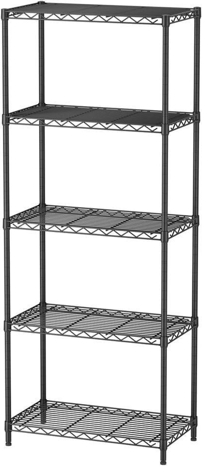 Golpart 4 Tier Adjustable Storage Shelves Metal Utility Shelf Wire Shelving Unit Organizer Rack for Home Kitchen Office Bathroom Pantry Room 12" D x 18" W x 44" H