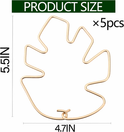 5PCS Monstera Plant Stem Support Stakes - 5.5 * 5.5IN Metal Supports for Monstera and Fishbone Cactus, Sturdy Frame, Easy Installation, Flexible Protection for Healthy Growth Indoors