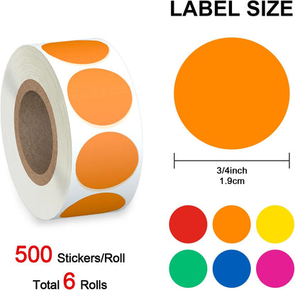 Misofuki 16 Rolls 960 Pcs 1"x4.5" Color Coded Moving Labels Stickers for Boxes with 4 Bedroom Labels - Can Stick on Furniture Directly, NOT Recommended for Rough Surfaces, Such as Carton