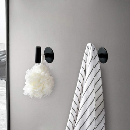 Vuzvuv Adhesive Hooks White SUS304 Stainless Steel - Self Adhesive Heavy Duty Waterproof Wall Hooks for Towel, Coat, Robe in Bathrooms Kitchen Hotel (2-Pack)