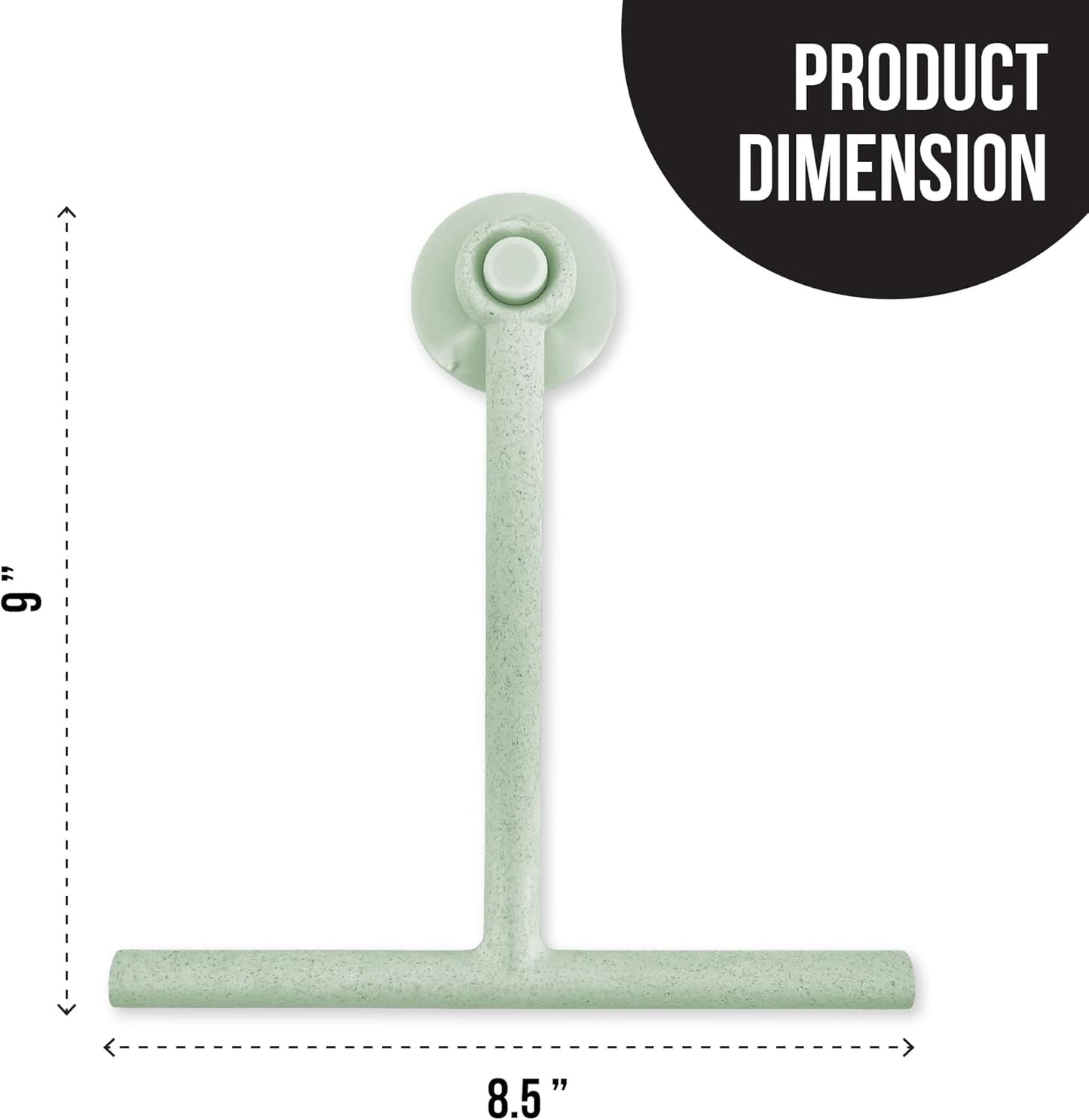 Splash Home Shower Squeegee for Glass Doors - Black Bathroom Squeegee with Suction Hook, Glass Shower Door Squeegee for Streak-Free Cleaning, Shower Wiper for Glass Doors and Tiles, 8.5" Wide Blade