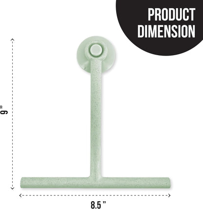 Splash Home Shower Squeegee for Glass Doors - Black Bathroom Squeegee with Suction Hook, Glass Shower Door Squeegee for Streak-Free Cleaning, Shower Wiper for Glass Doors and Tiles, 8.5" Wide Blade