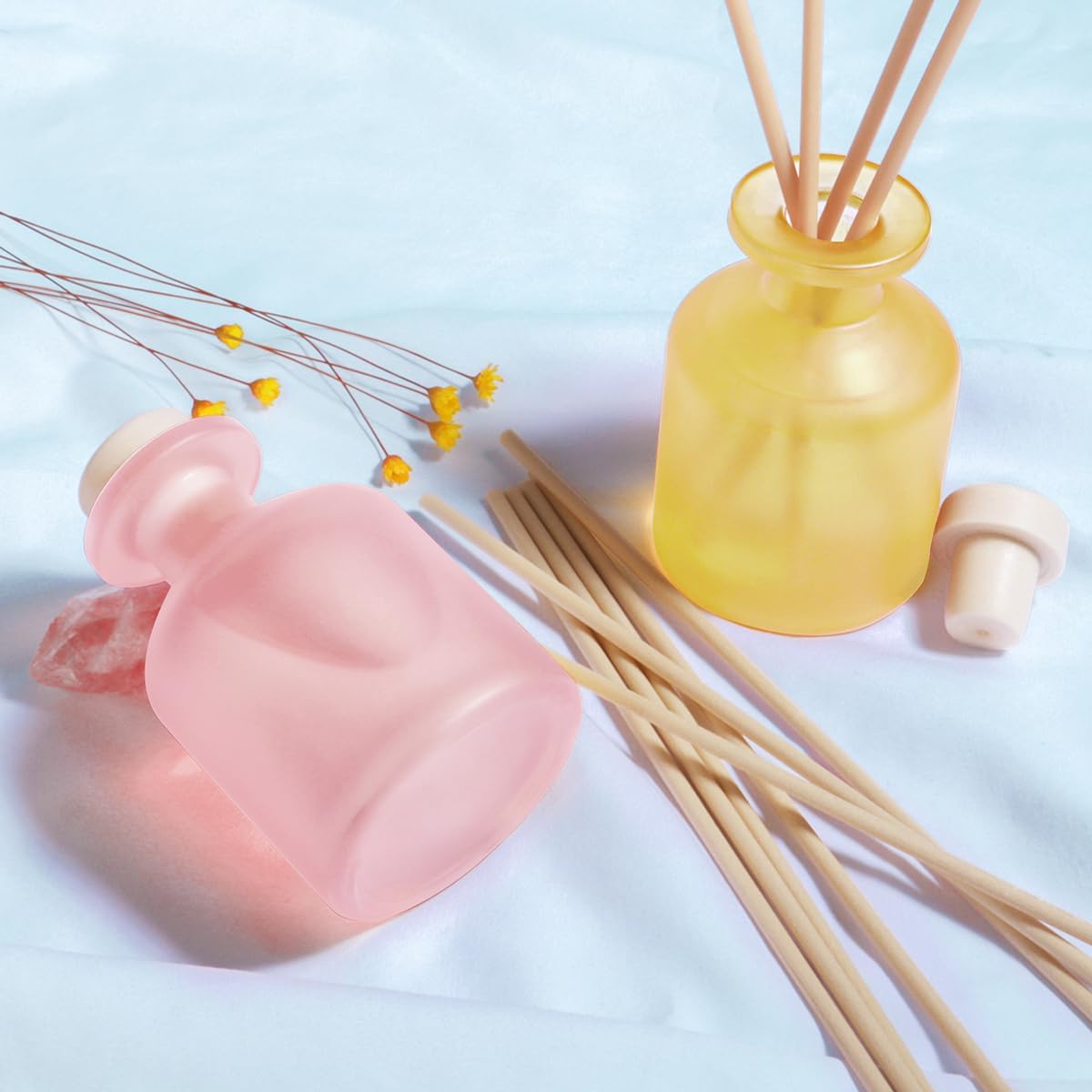 Reed Diffuser for Home, Clean Linen Scent 3.38oz (100ml)*1 Pack Essential Oil Reed Diffuser Set with 8 Sticks, Long Lasting Air Freshener for Bathroom Bedroom Living Room, Home Decor & Gifts