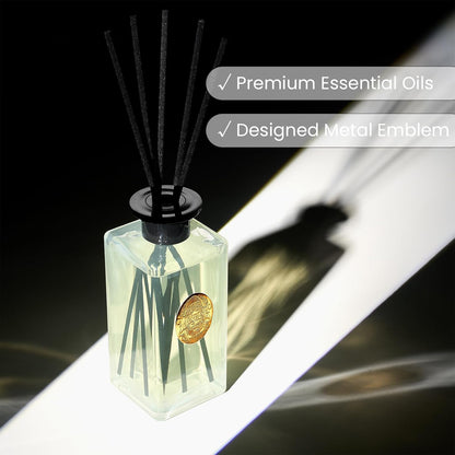 M&SENSE 6.3 oz Large Reed Diffuser Set | Lime+Basil Scent Oil Diffuser with Sticks | Hotel Collection Non-Toxic Home Fragrance |for Bedroom Bathroom Living Room - Colors A
