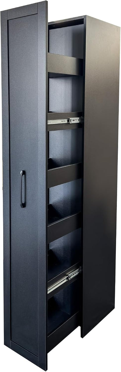 7 Tier Pull Out Cabinet Organizer, Pull Out Spice Rack, Rolling Kitchen Pantry Storage Cabinet, Open Shelf for Kitchen, Narrow Spaces, Wood Spice Rack Next to Fridge, White