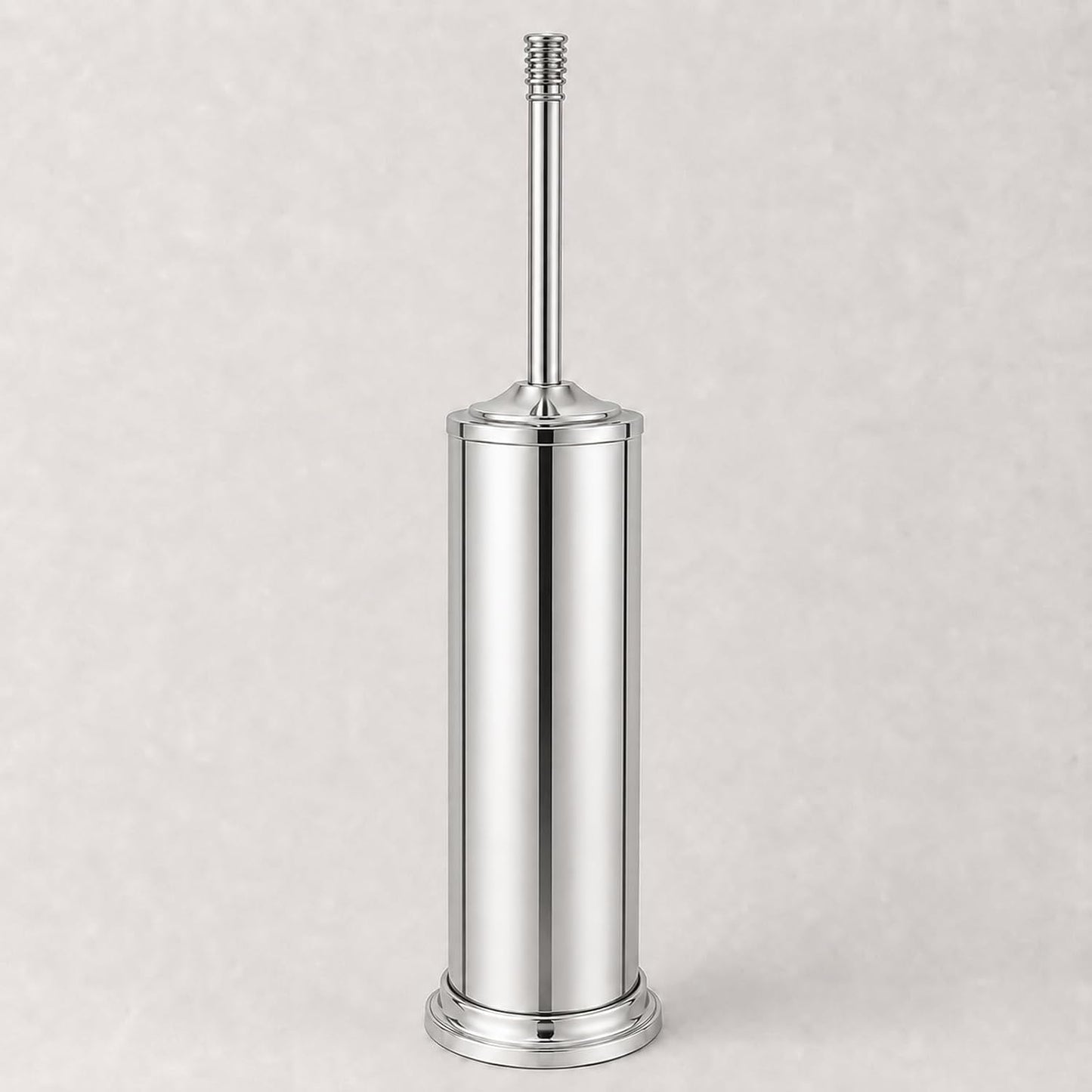 Nickel Toilet Brush and Holder Set，Extra Long Handled Toilet Bowl Brush and Holder，Stainless Steel Heavy Duty Toilet Brush for Bathroom,Deep Cleaning Modern Toilet Cleaner Slip Base