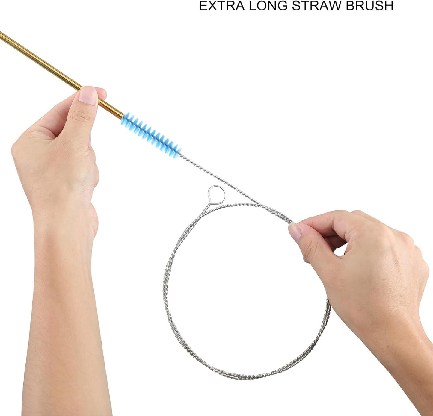 40 Inches Brush Cleaner for Cleaning Straw, Kegerator, Feeding Tube, Siphon Hose, Sunroof Drain, Refrigerator Drain, 4PCS (White)