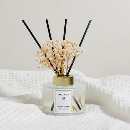 Reed Diffuser Set,5.07 fl oz (150 ml) - White Jasmine Oil Diffusers with 8 Reed Sticks,Home Fragrance Reed Diffuser for Bathroom Shelf Decor