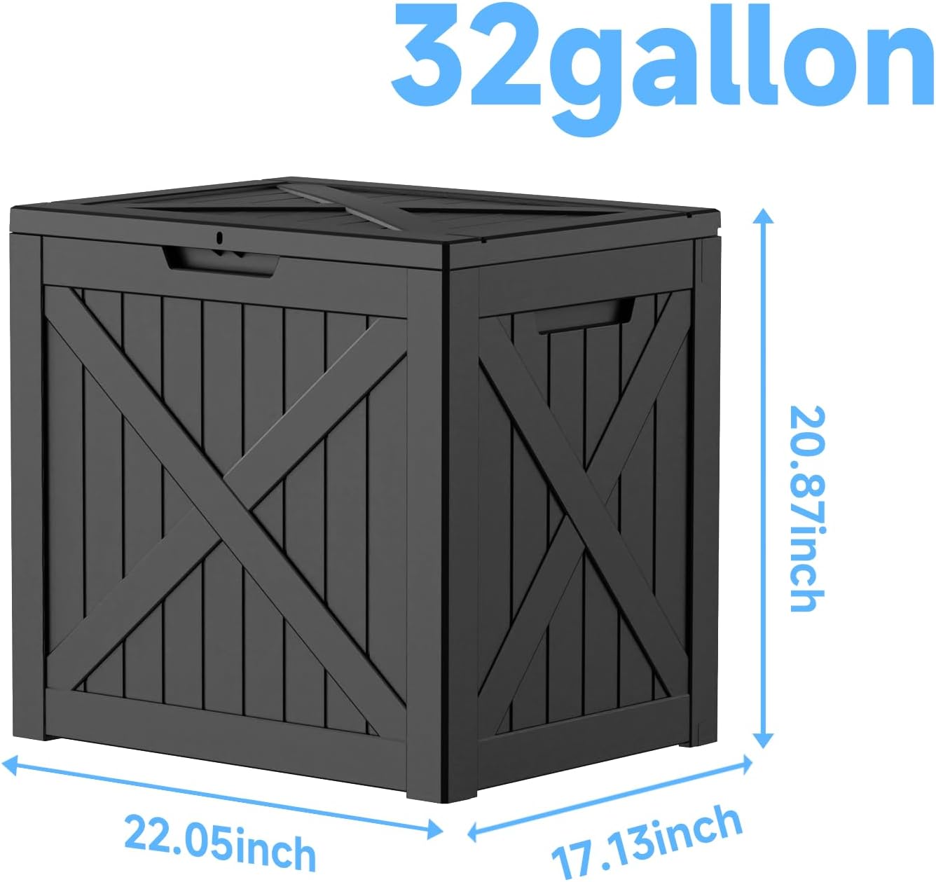 125Gal Outdoor Storage Box, Lockable Deck Box with Hydraulic Lid | Waterproof UV-resistant, Durable outdoor bin for patio cushions, pool accessories & garden tools. Keeps contents secure & dry
