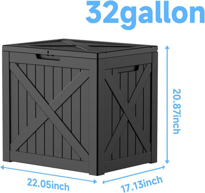 125Gal Outdoor Storage Box, Lockable Deck Box with Hydraulic Lid | Waterproof UV-resistant, Durable outdoor bin for patio cushions, pool accessories & garden tools. Keeps contents secure & dry