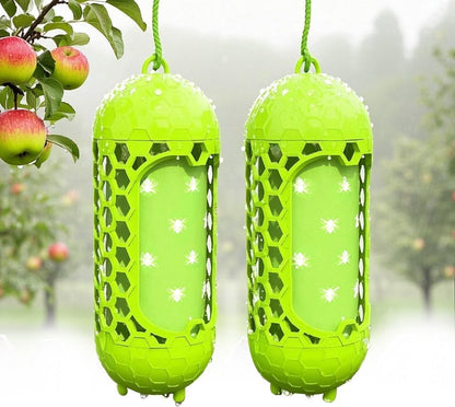 Wasp Trap Outdoor Hanging, Carpenter Bee Traps for Outside, Reusable Sticky Fly Catcher for Hornet Yellow Jacket, Insect Traps for Garden Patio Camping Picnic, Wood Bee Killer, 2 Pack