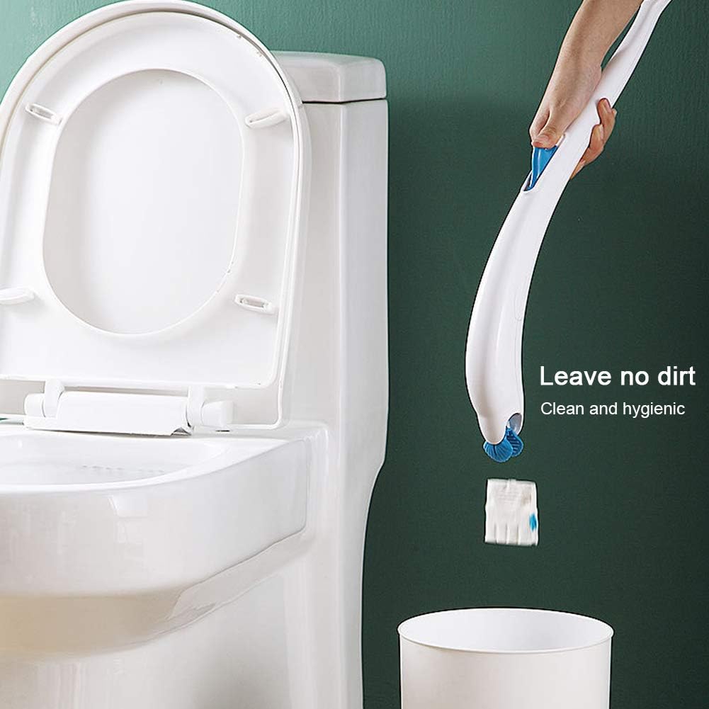 Milltrip Toilet Brush, Toilet Washing System Disposable Toilet Brush Kit with 12pcs Flushable Refills Washing Tool Set