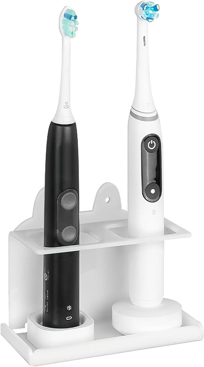 Electric Toothbrush Holder Wall Mounted, Electric Toothbrush Cord Organizer Holds 1 Chargers, Self Adhesive Electric Toothbrush Stand for Bathroom, Medicine Cabinet, Dorm(Black)