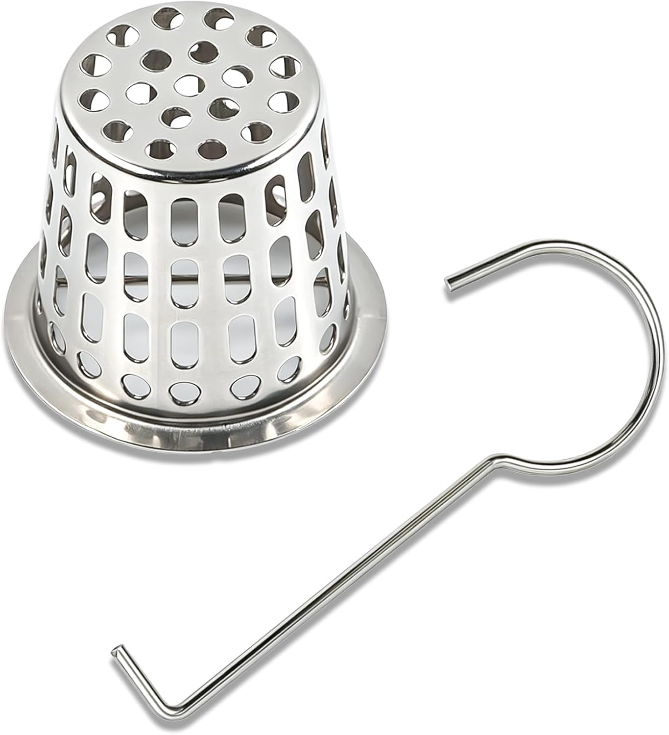 2 Pcs Shower Drain Strainer Hair Catcher, 304 Stainless Steel Drain Strainer Compatible with Oatey Designline Linear & Square Shower Drains with Drain Grate Lifting Key, Vertical Hook Style