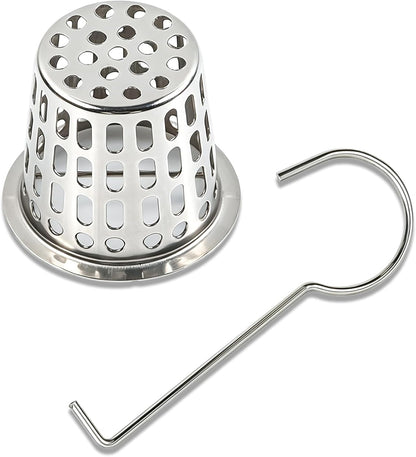 2 Pcs Shower Drain Strainer Hair Catcher, 304 Stainless Steel Drain Strainer Compatible with Oatey Designline Linear & Square Shower Drains with Drain Grate Lifting Key, Vertical Hook Style