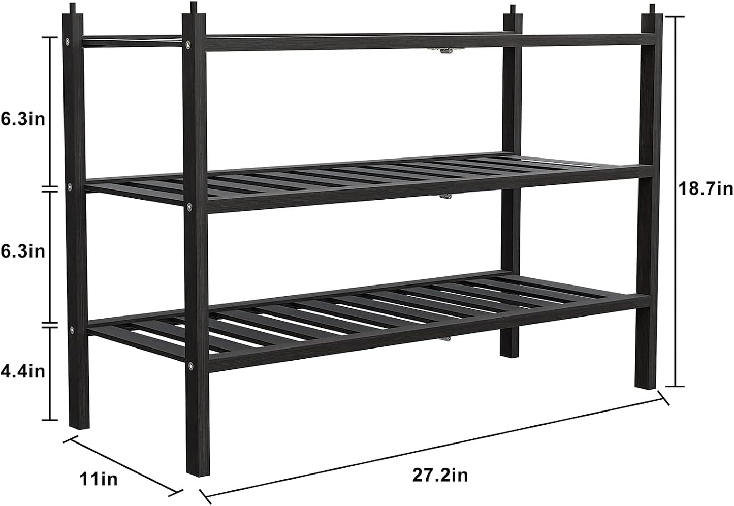 Dranixly Shoe Rack, 2-Tier Bamboo Stackable Shelf Storage Organizer, Stand for Closet, Entryway, Hallway, Bathroom and Living Room（Natural）