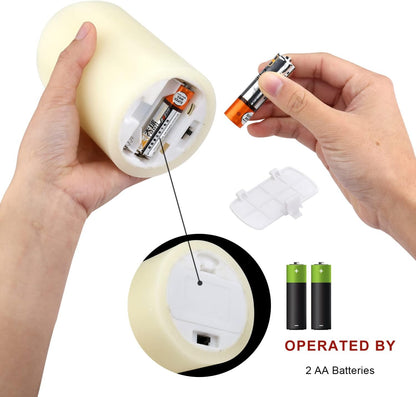 RY King Large Flameless Candle Set of 9 (D 3" x H 3", 3", 4", 4", 5", 5", 6", 7", 8") Battery Operated LED Pillar Real Wax Candles with Remote Control Timer