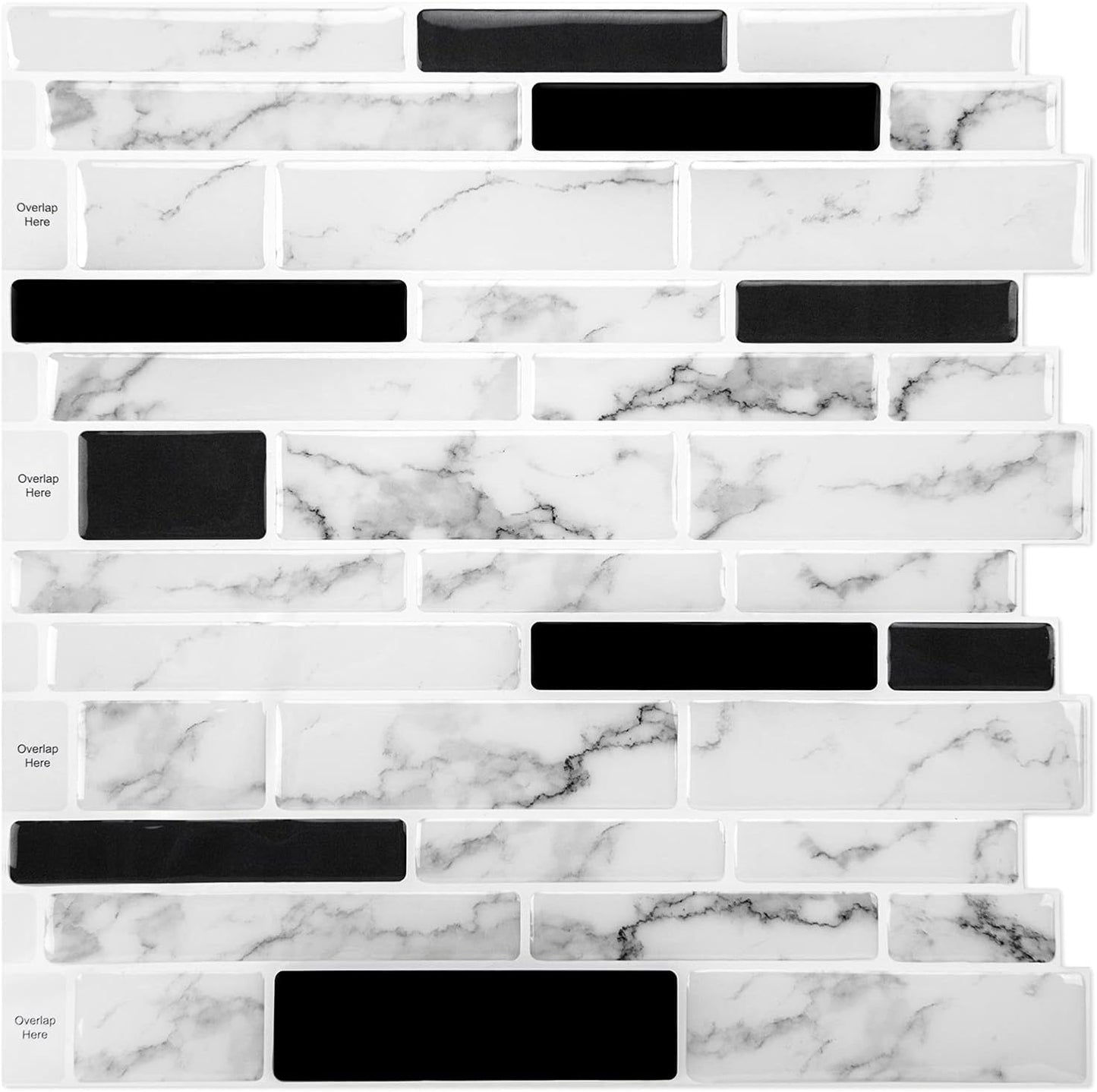 WOWSTAR 10-Sheet Peel and Stick Backsplash Tile for Kitchen Wall, Back Splash Stick On Tiles for Kitchen (12"x 12", Gray)