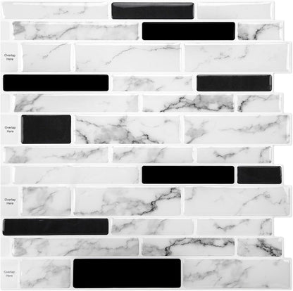 WOWSTAR 10-Sheet Peel and Stick Backsplash Tile for Kitchen Wall, Back Splash Stick On Tiles for Kitchen (12"x 12", Gray)