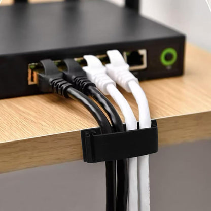 Cable Management Clips, Self Adhesive Cord Organizer Large Wire Clips Cord Holder for Under Desk Nightstand TV PC Ethernet Cables 10 PCS