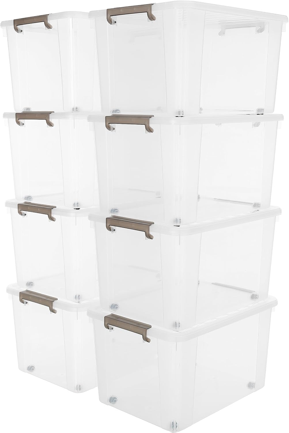 Citylife 57 QT Plastic Storage Bins with Double-Opening Lids, Storage Containers for Organizing, Large Clear Storage Box for Closet, Blankets, 2 Packs