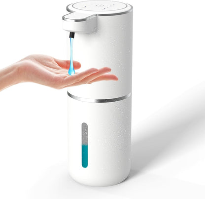Automatic Soap Dispenser – Touchless Foaming Soap Dispenser 400ml USB Rechargeable Dispenser Electric Wall Mounted 4levels Adjustable Foam Soap Dispenser Pump for Bathroom Kitchen(Silver)