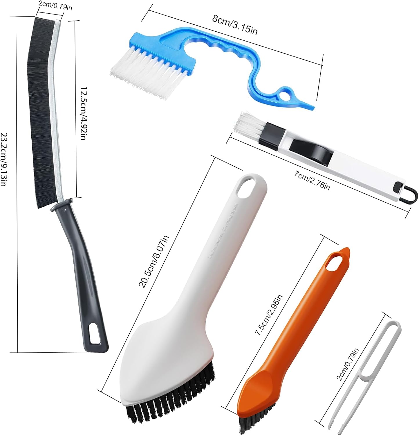 Crevice Cleaning Brush, Hard Bristle Crevice Cleaning Brushes, 3 in 1 Cleaning Brushes for Household Use Multifunctional Gap Cleaning Brush for Bathroom Kitchen Window Groove Corner Small Spaces