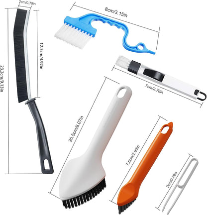 Crevice Cleaning Brush, Hard Bristle Crevice Cleaning Brushes, 3 in 1 Cleaning Brushes for Household Use Multifunctional Gap Cleaning Brush for Bathroom Kitchen Window Groove Corner Small Spaces