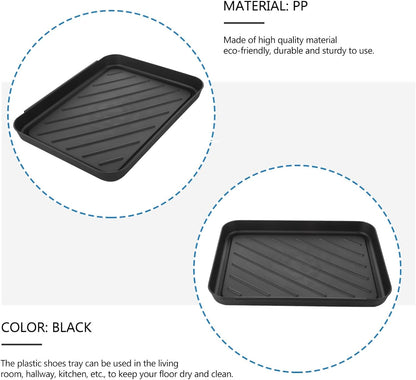 Alipis Multipurpose Shoe Tray 15.74X11.81X1.37 Inch Waterproof Plastic Boot Tray for Entryway Car Trunk Floor Protection and Pet Feeding Area