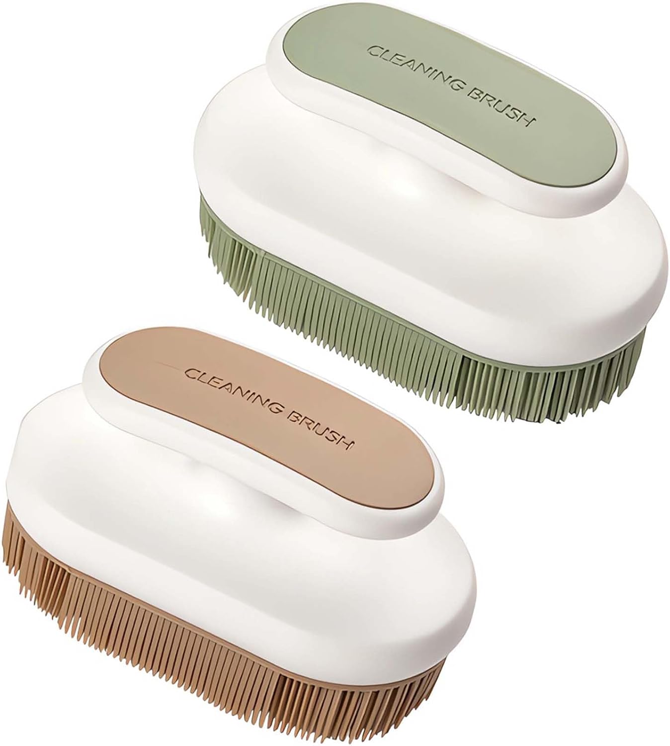 2Pcs Soft Bristle Cleaning Brush Silicone Laundry Stain Brushes Small Household Washing Brush Scrub Brushes for Cleaning Laundry Brush for Stains on Clothes Hats Underwear, Comfort Grip
