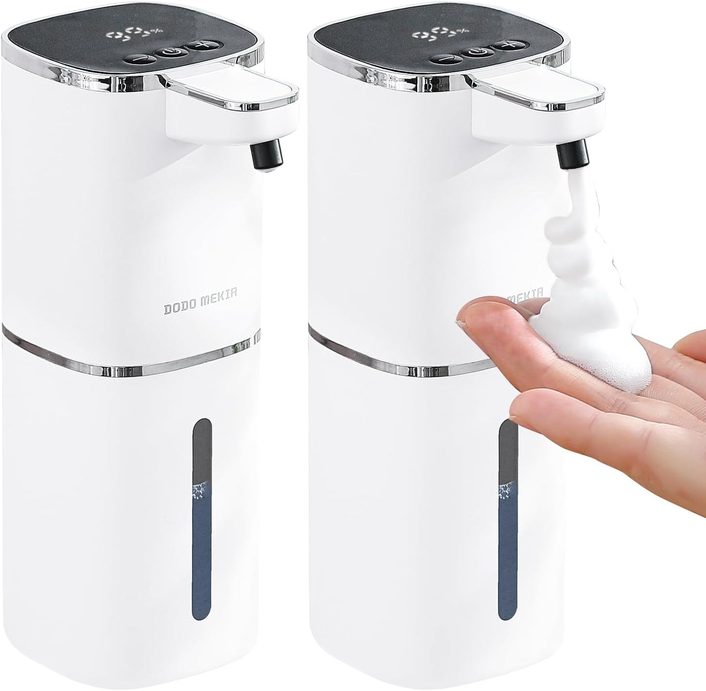 Automatic Foaming Soap Dispenser Touchless, USB Rechargeable Smart Hand Soap Dispenser, 9-Level Adjustable, 13.5oz/400mL,IPX5 Waterproof, Wall/Tabletop Kitchen Bathroom, Black