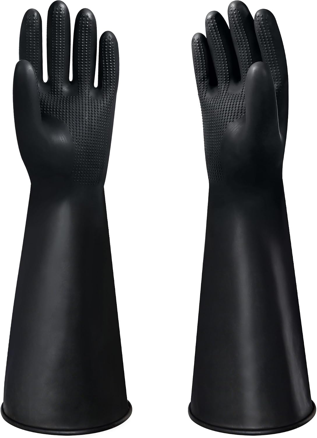 24" Chemical Resistant Glove, Reusable Heavy Duty Long Rubber Gloves, Long Waterproof Dishwashing Gloves, Industrial Safety Gloves for Men