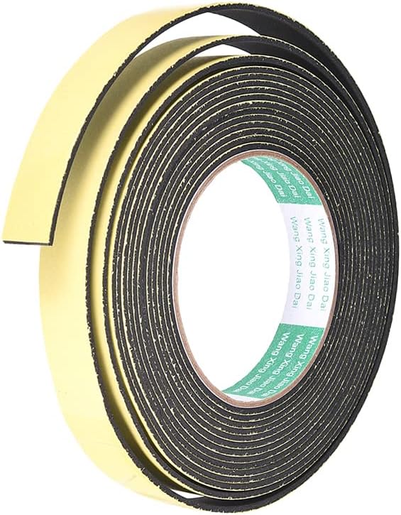 uxcell Sealing Foam Tape 5mm Wide 3mm Thick 4m/13ft Long, Self Adhesive Weather Strip for Window Door Insulation, Pack of 2