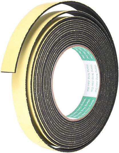 uxcell Sealing Foam Tape 5mm Wide 3mm Thick 4m/13ft Long, Self Adhesive Weather Strip for Window Door Insulation, Pack of 2