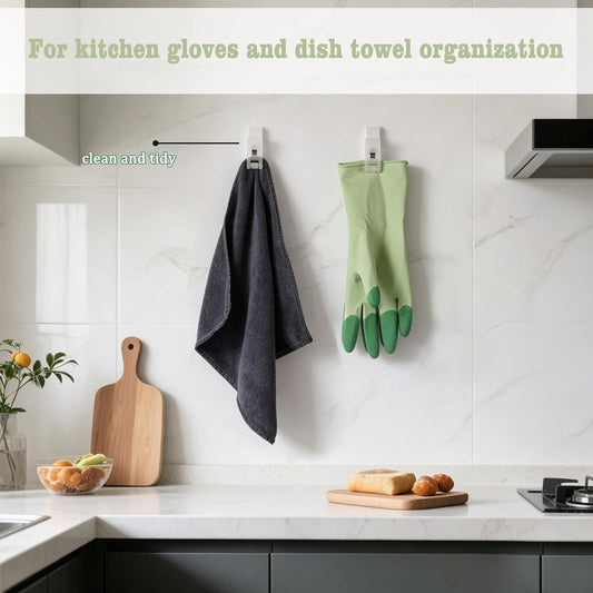4-Pack Dishwashing Gloves Clips Self-Adhesive Clip for Rubber Cleaning Gloves Kitchen Cabinet Towel Holder