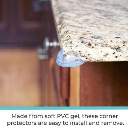 Toddleroo by North States - Gel Corner Protectors for Baby Proofing: Furniture Corner & Edge Safety Bumpers - 4 Pack - Clear