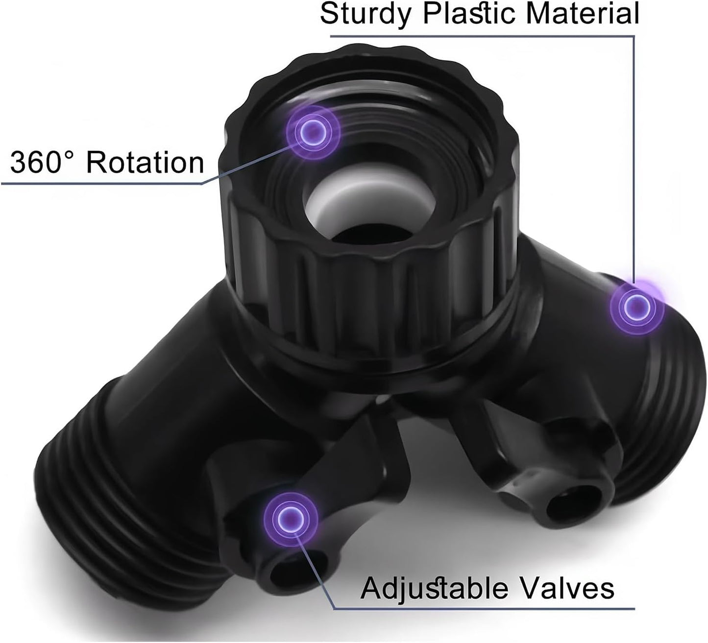 Cuckoo Hose Splitter 2 Way 1/2"Soaker Hose Repair Fittings Kit Irrigation System Connectors Set Adapter 2Pack(Hose Y Splitter)