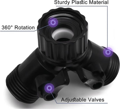 Cuckoo Hose Splitter 2 Way 1/2"Soaker Hose Repair Fittings Kit Irrigation System Connectors Set Adapter 2Pack(Hose Y Splitter)