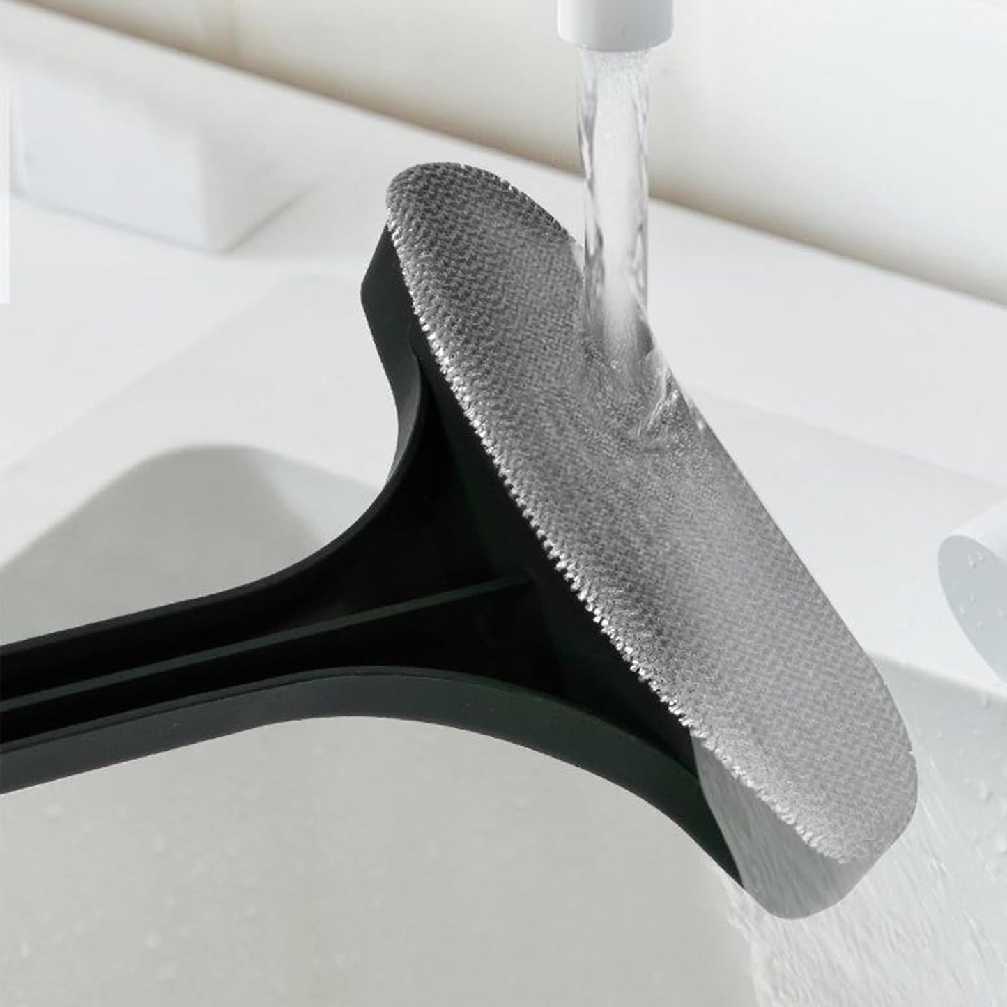 Window Screen Cleaner, 1Pc Double Sided Cleaning Brush, Fast Mesh Net Scraping Mop Washing Tool with Removable 16 Inch Handle for Glass Doors and Cabinets