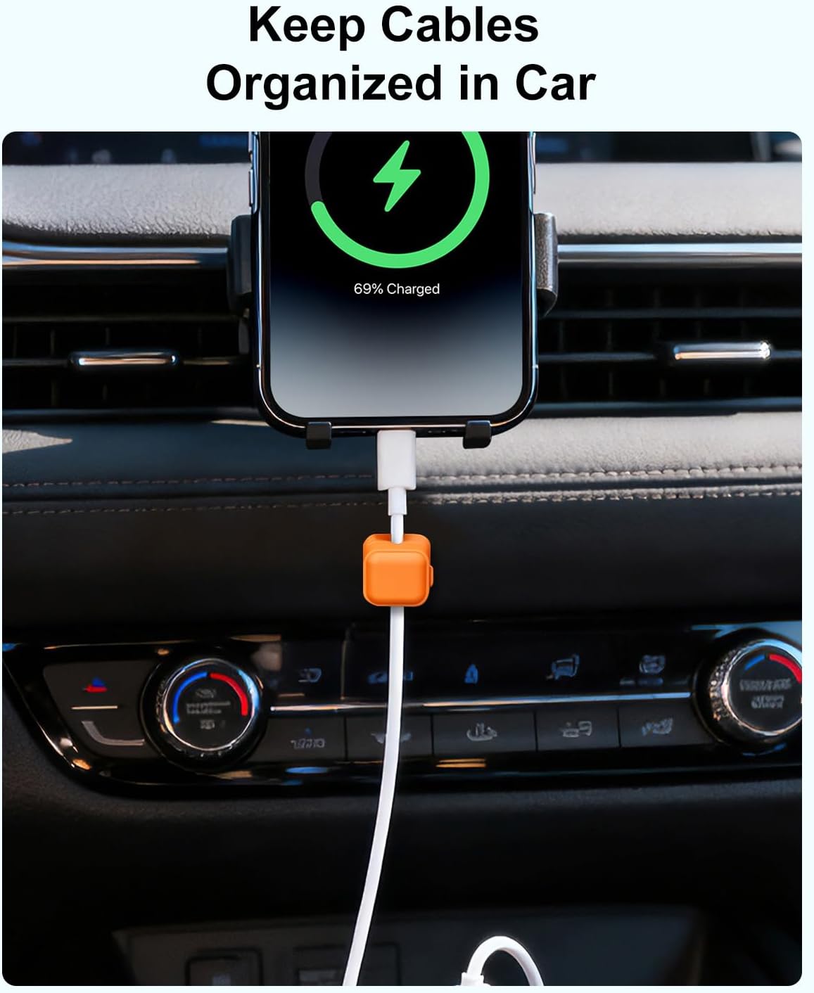 Art3d 8 Pack Magnetic Cable Clips, White Cable Management Accessories, Cord Smooth Adjustable & Adhesive Backing Cord Organizer for Office Home Organization, Desk, Wall, Nightstand, Phone, Car