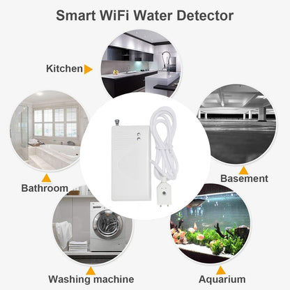 Water Level Leak Alarm with 16.4Ft 2 Sensors,120dB Strobe, Metal | 9V Battery-Powered, Dual Sensors Float Switch and Leak Probe, Adjustable Volume, For Sump Pump Dishwasher Under Sink Basement