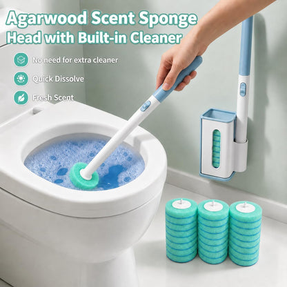 RV Toilet Brush, RV Accessories, Wall Mount Toilet Brush, 64 Toilet Refills | Hands Free Toilet Brush, One-Button Release, RV Toilet Brush and Holder Set, Compact Design, Camper Bathroom Accessories