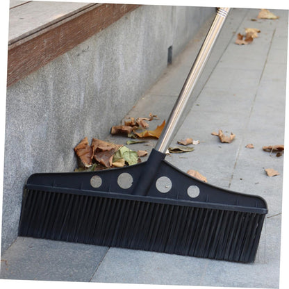 Wide Broom Handle Heavy Duty Outdoor Scrub Brush for Garden Cleaning Detachable Stainless Steel Sweeper for Patios Decks and Courtyards