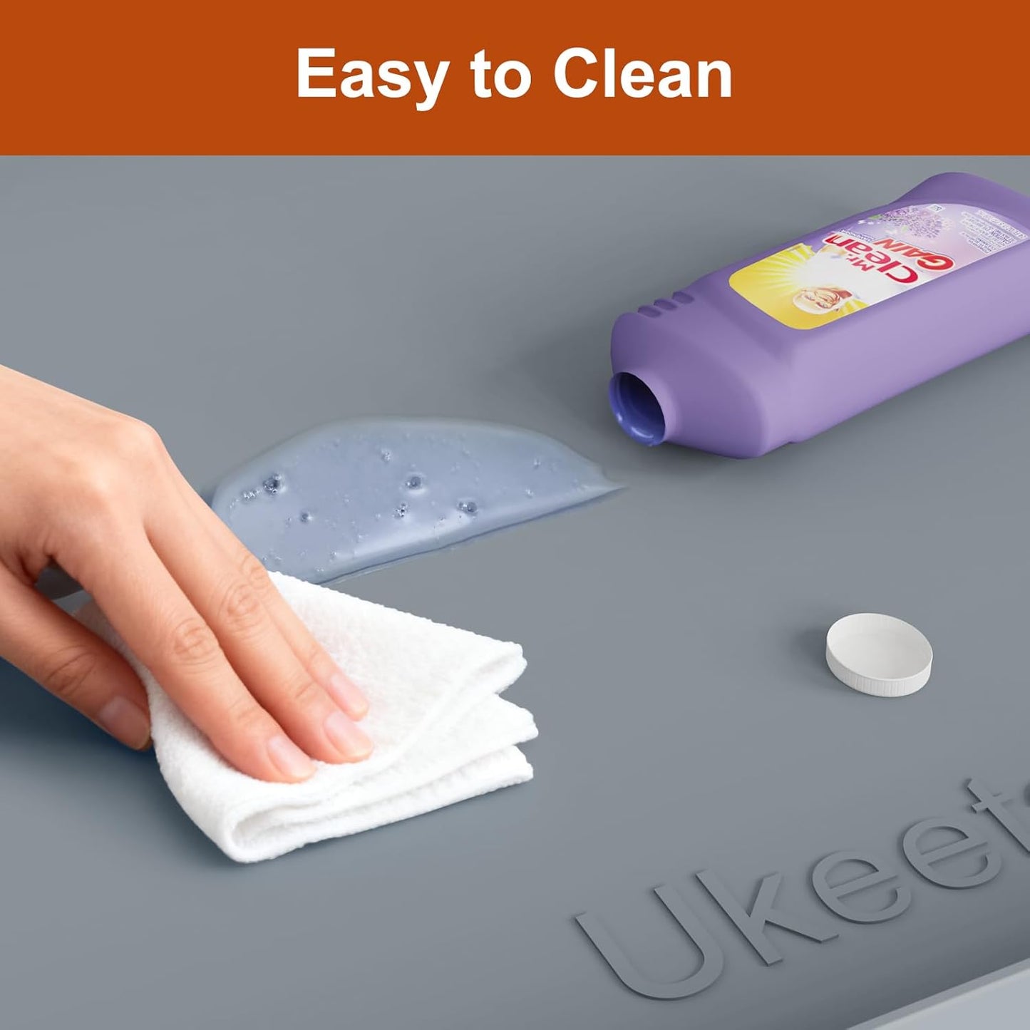 ukeetap Extra Thick Silicone Mat Waterproof with Raised Edge 19” x 12”, BPA Free Non-Slip Dog & Cat Food Mat, Feeding Mat for Food and Water Bowls, Spill Proof Mat to Protect Floors, Black