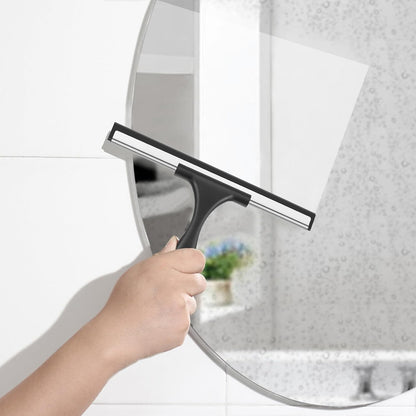SetSail Squeegee for Shower Glass Door Stainless Steel Shower Squeegee for Glass Doors All-Purpose Window Squeegee for Tile Shower Walls, Sink, Mirror, Bathroom, Car Window Cleaning 10 Inches, Balck