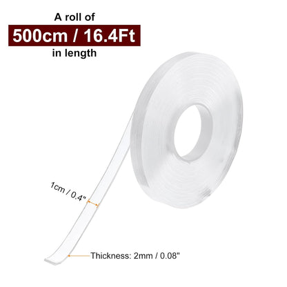 HARFINGTON Double Sided Nano Tape 10FT x 2" x 0.04" Multipurpose Removable Clear Mounting Tape Washable Waterproof Picture Hanging Adhesive Strips for Walls Carpets Posters Decor