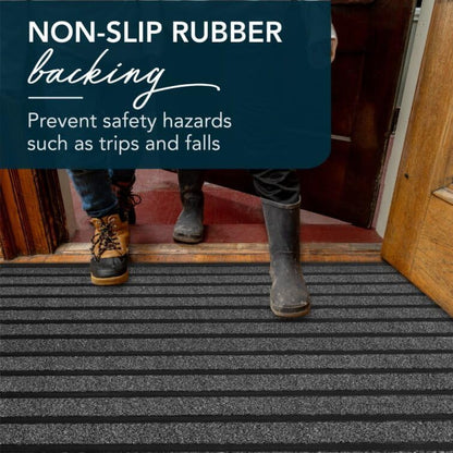 ubdyo Extra Durable Door Mat - Dirt Trapping Outdoor Welcome Mats - Non-Slip Outdoor Indoor Entrance - Low Profile Front Doormat (30" x 17", Bright Brown)
